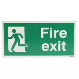 RS PRO PVC FIRE EXIT Fire Exit English Exit Sign, 3381655-57
