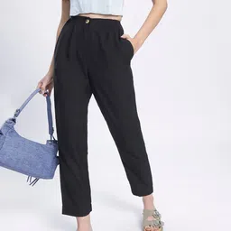glitchez Women Elegant Affair Pleated Cropped Trousers-picture-0