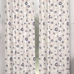 CHHAVI INDIA Peach-Coloured & Navy Blue 2 Pieces Floral Printed Door Curtains-9