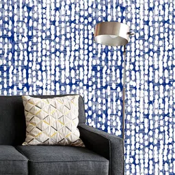 ArtzFolio Printed UV-Resistant Anti-Bacterial Abstract Indigo Tie Dye Batik Peel & Stick Wallpaper-image-82