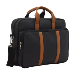 Aquador Laptop Cum Messenger Bag With Black Tan Faux Vegan Leather-image-105