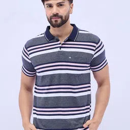 ARRAY Men Brand Logo Printed Polo Collar T-shirt-70