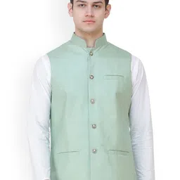 Exotic India Woven Nehru Jacket-image-23