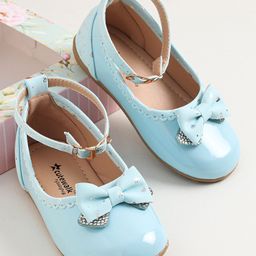 Cute Walk by Babyhug Buckled Closure Bellies With Bow Applique- Sky Blue-image-95