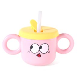 Twin Handle Straw Sipper with Lid Pink - 240 ml-image-9