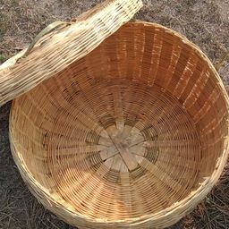 Vanchai laundry Basket Round Bamboo Basket Set Of 3-16
