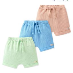 Babyoye 100% Cotton Waffle with Eco Jiva Finish Solid Dyed Shorts Pack of 3 - Multicolour-picture-5