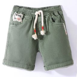 Little Kangaroos Cotton Woven Above Knee Length Solid Shorts - Pista Green-image-16