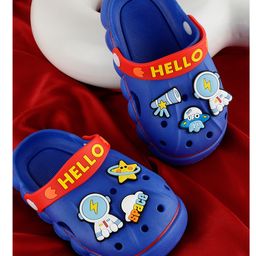 PASSION PETALS Star & Space Theme Embossed Clogs - Blue-image-41