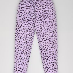 Kiwi Cotton Blend Leopard Printed Lounge Pants - Purple-image-70