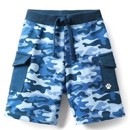 Babyhug Cotton Terry Knit Knee Length Shorts with Camouflage Print - Blue-image-64