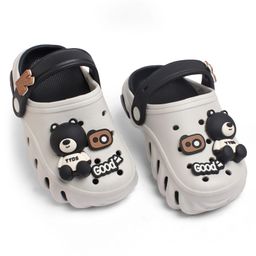 KIDLINGSS Baby Animal Applique Detailed Perforated Slingback Clogs - Grey-image-26