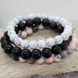 Divine souvenirs Unisex Set Of 3 Artificial Beaded Elasticated Bracelets-image-75