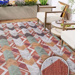 Kaleen India Red Geometric Anti-Skid Polyester Carpet-picture-9