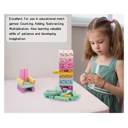 Toysire Stacking Blocks Wooden Tumbling Blocks Set for Kids, Educational Toy with Stackable Tower - 54 Pieces image 2
