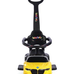 fab n funky Play Nation 3 in 1 Manual Push Ride on Car with Parent Push Handle - Yellow image 2