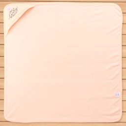 Simply Interlock Knit Hooded Towel With Text Print L 80 x B 80 cm - Peach image 2
