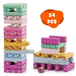 Toysire Stacking Blocks Wooden Tumbling Blocks Set for Kids, Educational Toy with Stackable Tower - 54 Pieces image 4