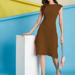 Selvia Round Neck Sheath Dress-image-40