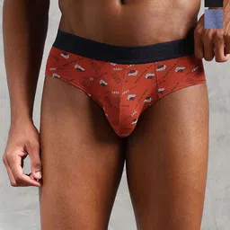 U.S. Polo Assn. Pack Of 3 Typography Printed Low Rise Basic Briefs OEB16-GRZ-P3-29