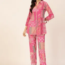 TANKHI Printed Shirt With Trouser Co-Ords-picture-52