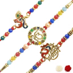 MEIRA JEWELLERY Set Of 3 Rakhi Greeting Card & Roli Chawal-picture-54