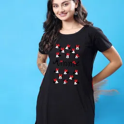 SWIFTLY Women Minnie Mouse Bio Finish Graphic Printed Round Neck Cotton T-shirt-image-14