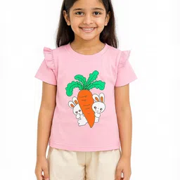 POP STREET KIDS Girls Printed Short Sleeves Top With Shorts-image-58