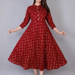 Jyoti Maroon Chambray Women Dress-image-99