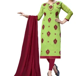 HERE&NOW Floral Embroidered Unstitched Dress Material-picture-22