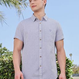 Thomas Scott Men Premium Slim Fit Pinstripes Opaque Striped Casual Shirt-image-99