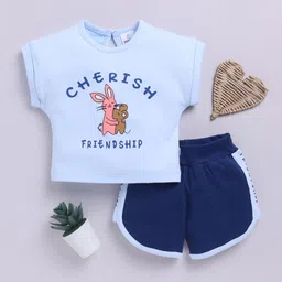YK X Tinyo Girls Pure Cotton Printed Top with Shorts-image-64