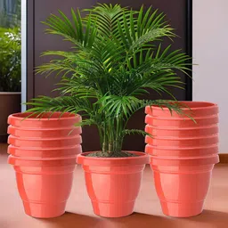 Kuber Industries Red 10 Pieces Hanging Alstroemeria Aloe Vera Artificial Flower With Pot-15