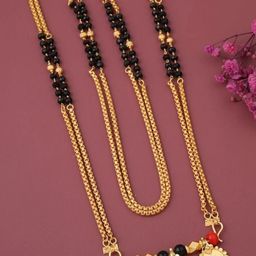 Jewelry Miguel Women Gold & Black Gold-Plated Mangalsutra-image-74