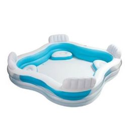 Intex Swim Center Family Lounge Pool - White & Blue-25
