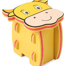 Cow Design Kids Lightweight Stool - Yellow-19