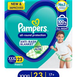 Pampers All round Protection Pants, Extra Extra Extra Large size baby diapers (XXXL) 23 Count, Lotion with Aloe Vera-image-58
