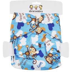 Abracadabra Reusable Diaper With Liner Monkey Print - Blue-18