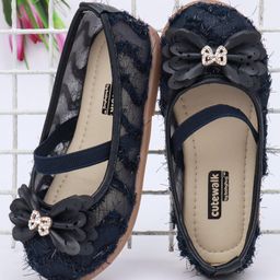 Cute Walk by Babyhug Slip On Bellies With Bow Motif - Navy Blue-image-39
