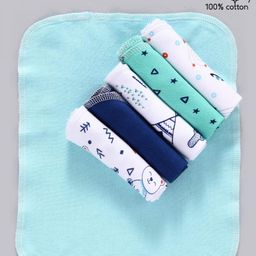 Babyhug 100% Cotton Wash Cloth Pack of 6 - Multicolor-image-25