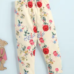 Kookie Kids Full Length Leggings Flower Print - Yellow-picture-10