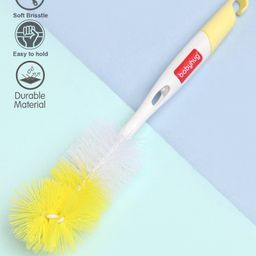 Babyhug Bottle & Nipple Cleaning Brush - Yellow White-image-20