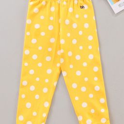 Babyhug Full Length Leggings Polka Dots Print - Yellow-image-97