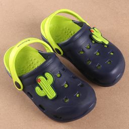 Pine Kids Clogs Cactus Patch - Navy Blue Light Green-image-18