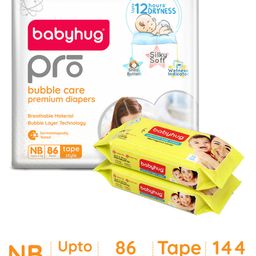 Babyhug Pro Bubble care premium Tape Style Diaper New Born - 86 Pieces & Babyhug Premium Baby Lemon Wipes - 72 Pieces -(Pack of 2)-image-31
