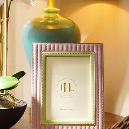 Pure Home and Living Purple & Green Stitched Glass Table Photo Frame-17