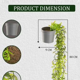 Kuber Industries Grey 2 Pieces Hanging Artificial Flower With Pot image 2