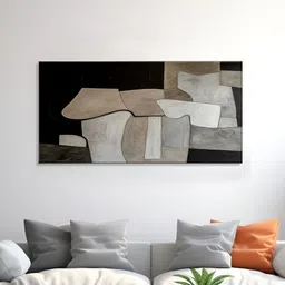 999Store Black & Grey Canvas Abstract Wall Paintings-image-47
