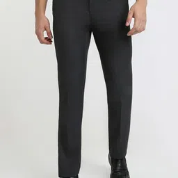 Raymond Men Regular Fit Mid-Rise Flat Front Formal Trousers-image-7
