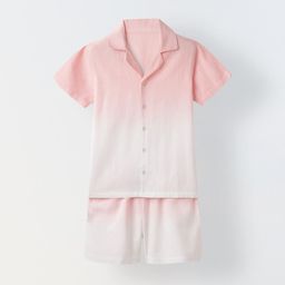 SPUNKIES Boys Ombre Dyed Short Sleeves Linen Shirt With Shorts-image-25